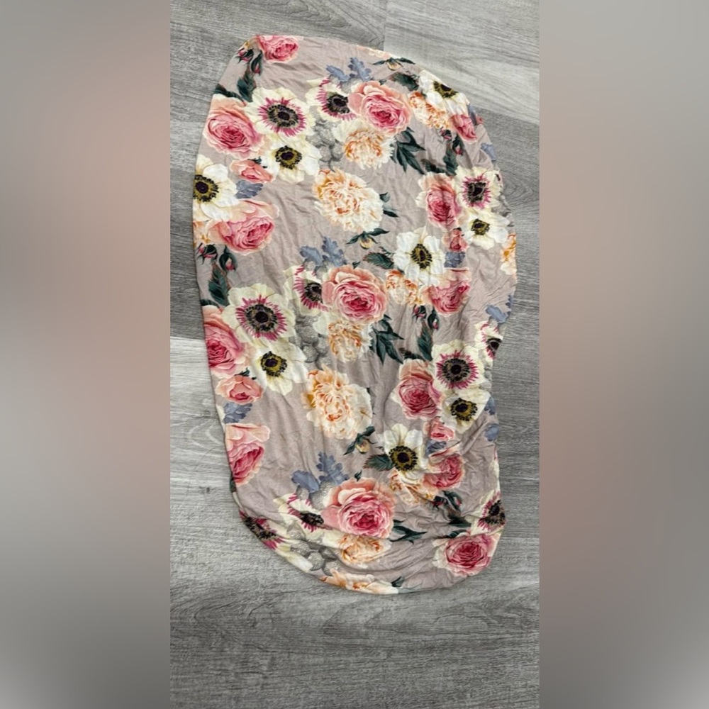 Posh Peanut Pink and Cream Floral Change Pad Cover